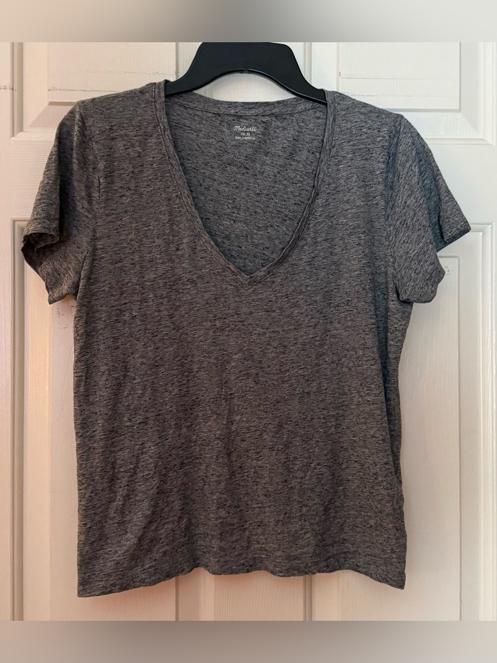 Madewell Heather Gray V-Neck Short Sleeve Tee